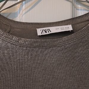 Zara Metallic Gold Blouse